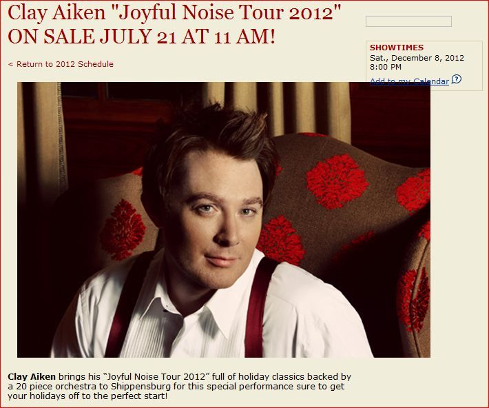 Clay Aiken Get Your Tickets Today! Clay Aiken News Network